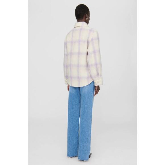 NWT Anine Bing Phoebe Jacket in Lavender and Cream Size L - Picture 2 of 14